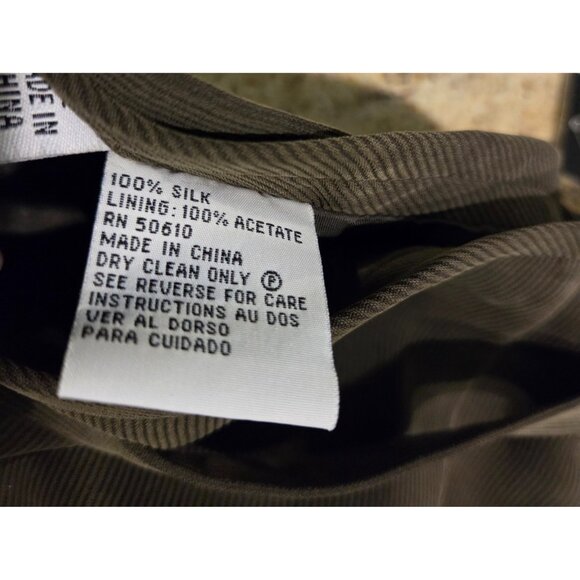 Lot Kasper Women Sz 12 100% Silk Green Skirt Pouch & Norton Floral Blouse Brown - Picture 9 of 16